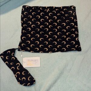 Marine Serre Black and Tan Crescent Moon Crop Top